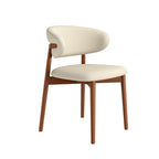 7-pieces Walnut-colored Aquarius Base Dining Table With Curved Backrest Dining Chairs - image 2
