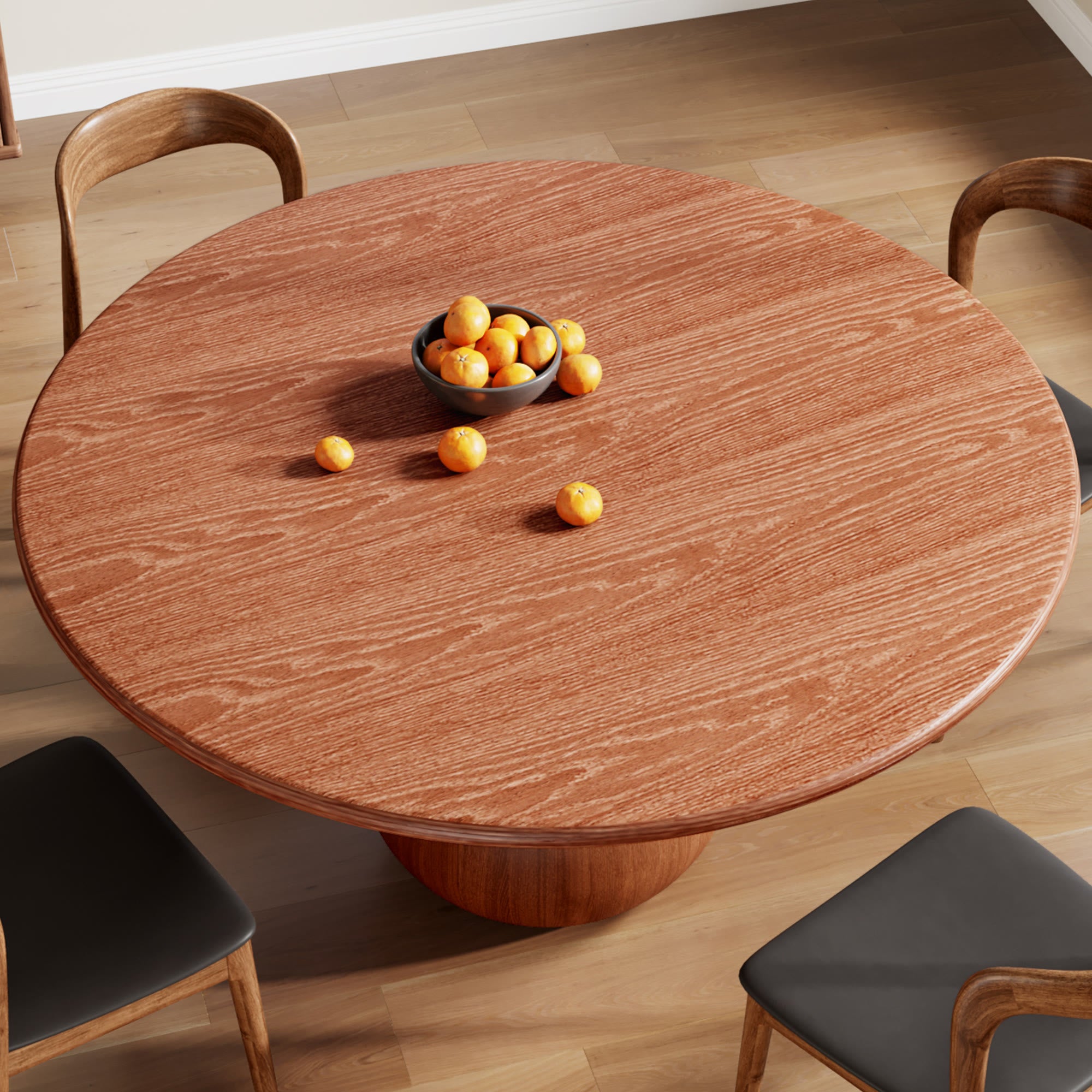 5 Pieces Aquarius Base Dining Table With Leather Seat Cushion Dining Chairs