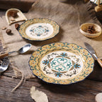 Retro Plant Pattern Porcelain Plate Home Ornament  - image 0