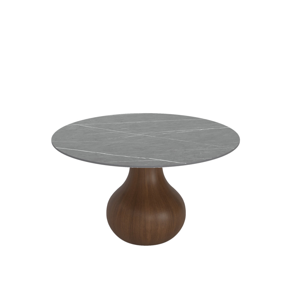 5-pieces Grey Vase-shaped Base Dining Table With Armless Wood Dining Chairs