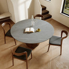 5-pieces Grey Vase-shaped Base Dining Table With Armless Wood Dining Chairs - image 5