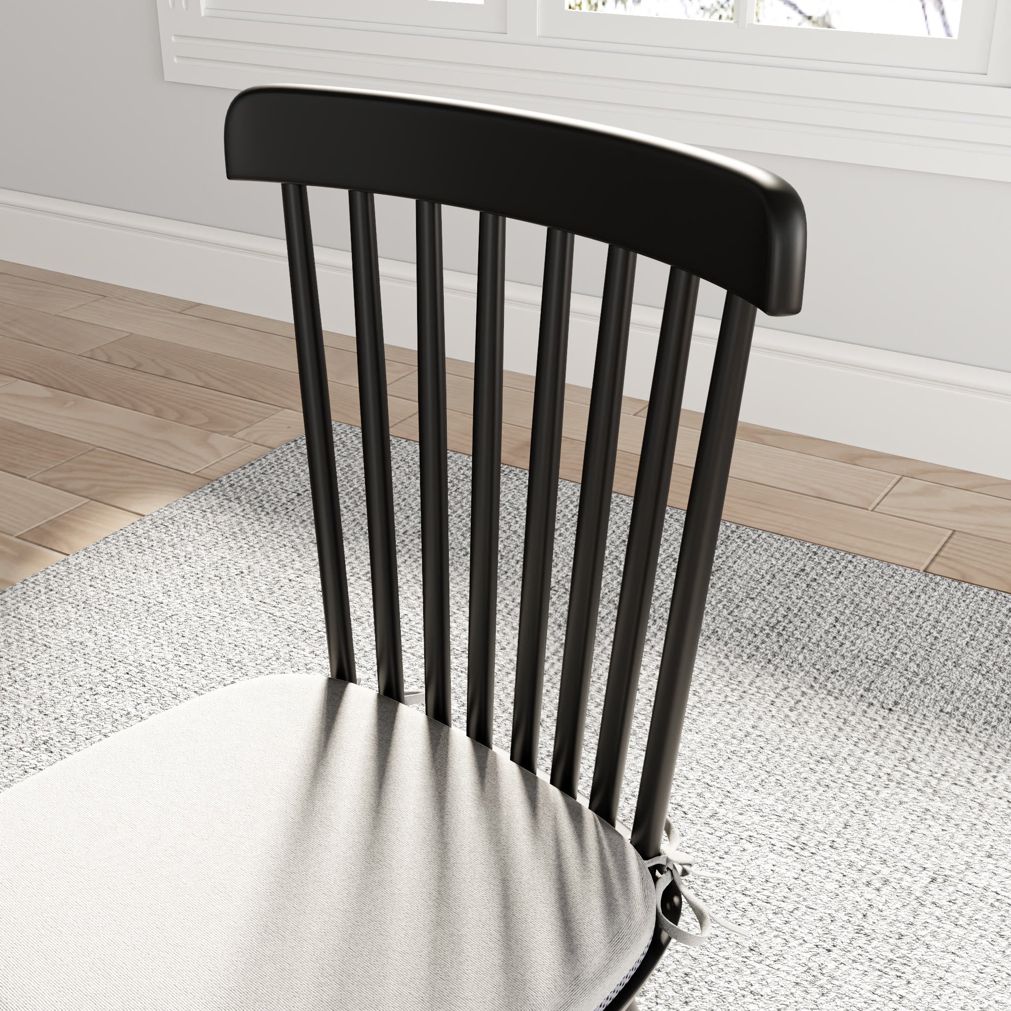 2x/4x/6x Modern Black Wood Dining Room Chairs