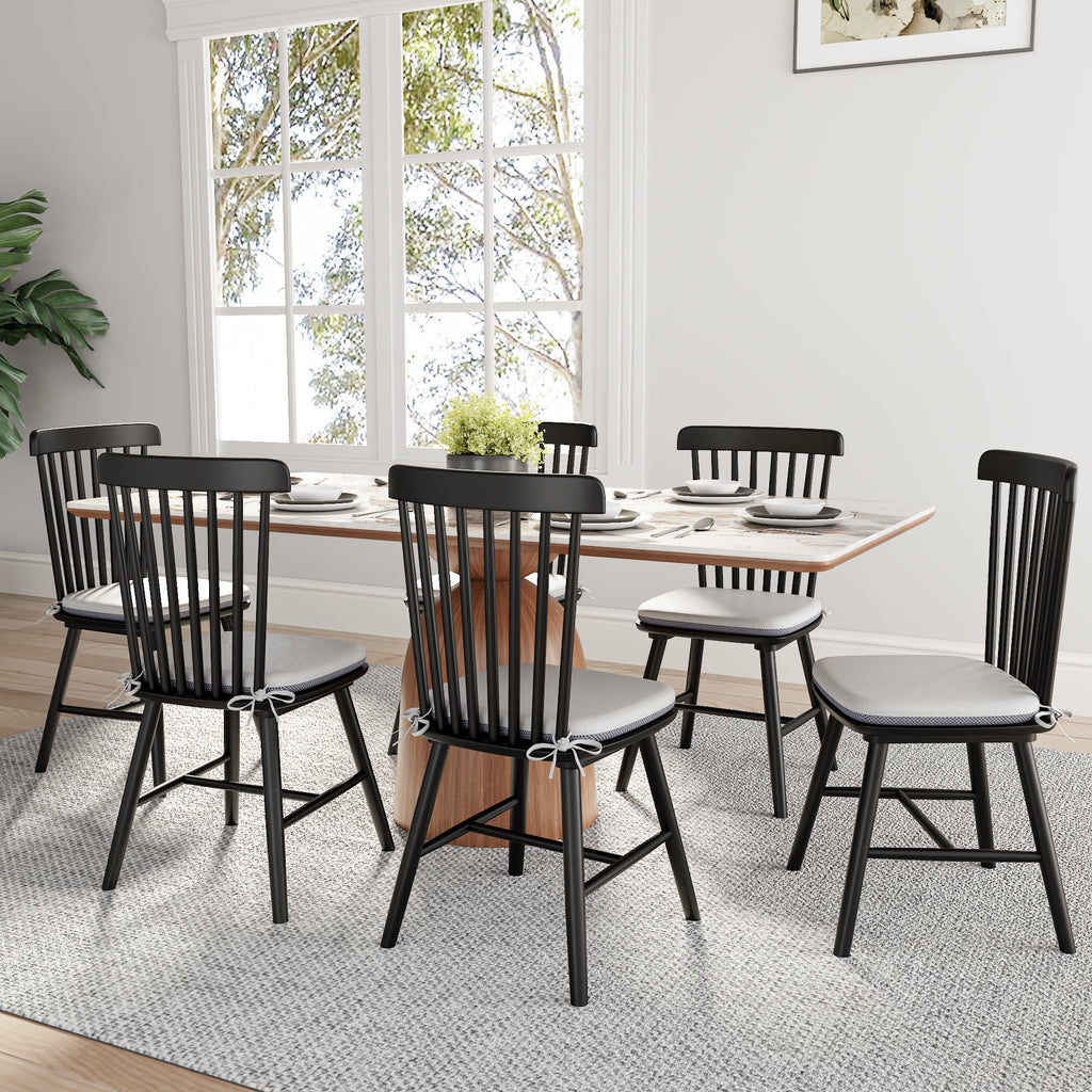 2x/4x/6x Modern Black Wood Dining Room Chairs