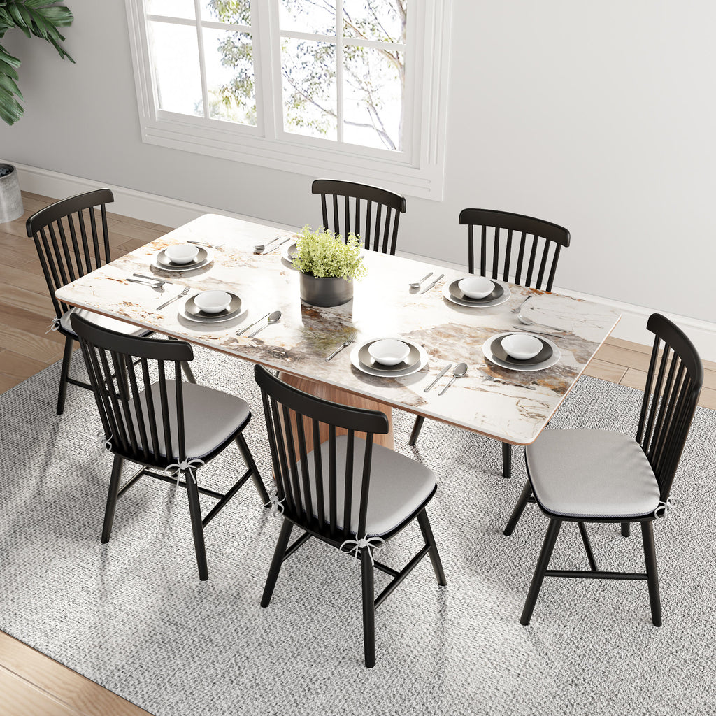 2x/4x/6x Modern Black Wood Dining Room Chairs