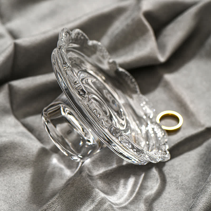 Lace-Edge Glass Pedestal Tray Ornament - image 5