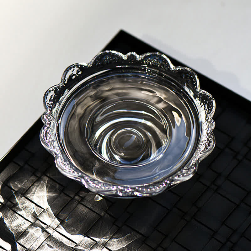 Lace-Edge Glass Pedestal Tray Ornament