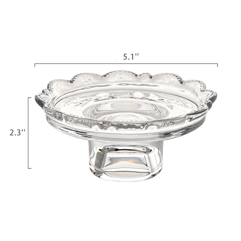 Lace-Edge Glass Pedestal Tray Ornament - image 6