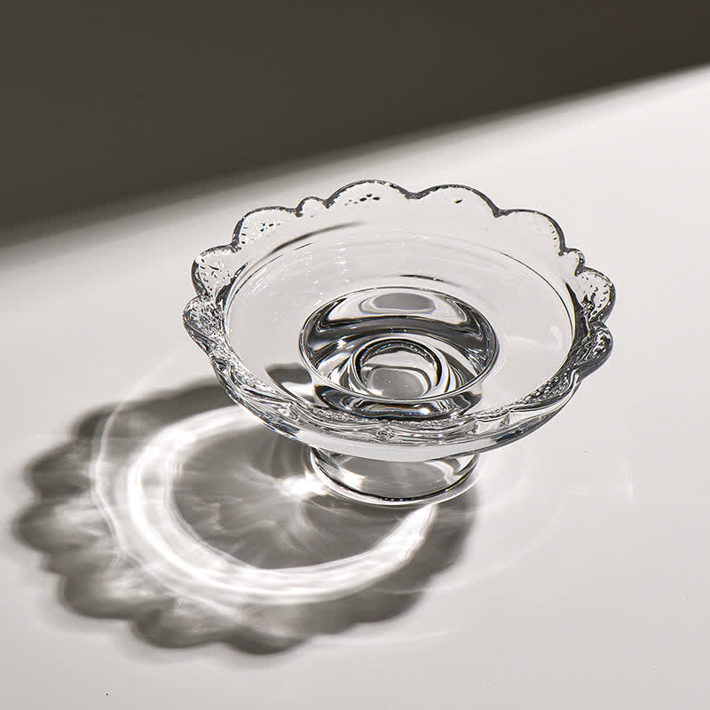Lace-Edge Glass Pedestal Tray Ornament