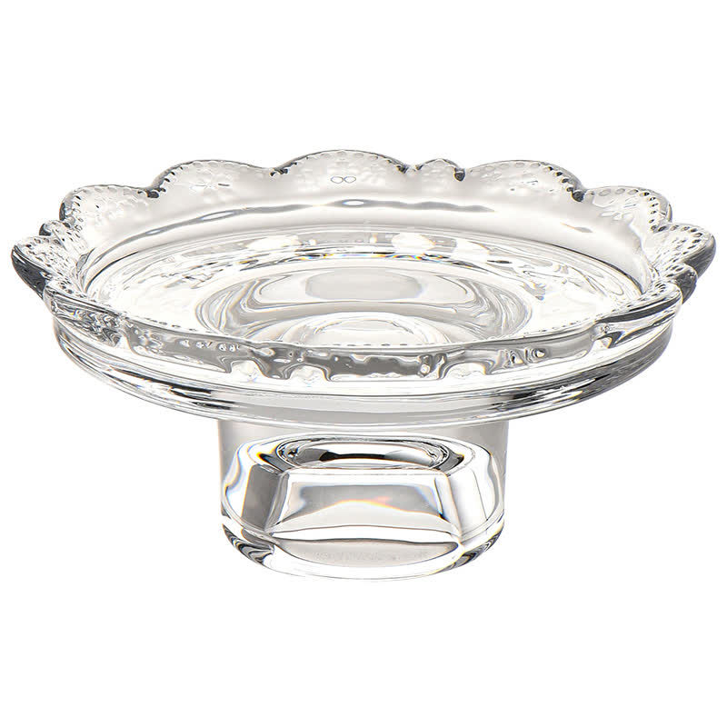 Lace-Edge Glass Pedestal Tray Ornament