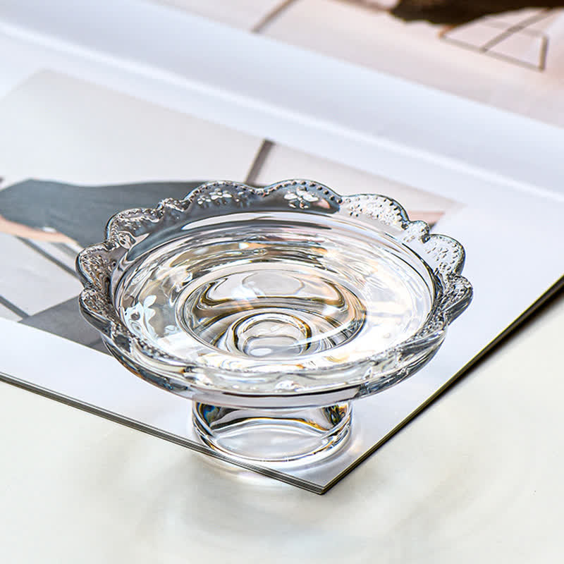 Lace-Edge Glass Pedestal Tray Ornament - image 3