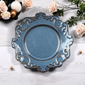 Vintage Embossed Ceramic Plate Home Ornament  - Blue - image 0