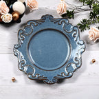 Vintage Embossed Ceramic Plate Home Ornament  - Blue - image 0