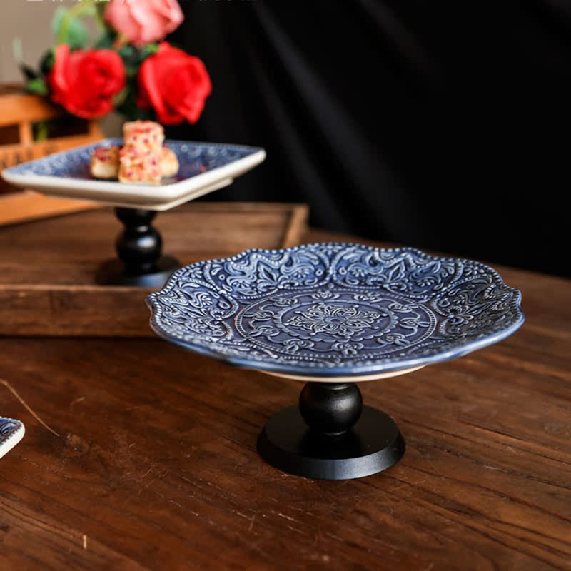 Vintage Embossed Decorative Ceramic Tray