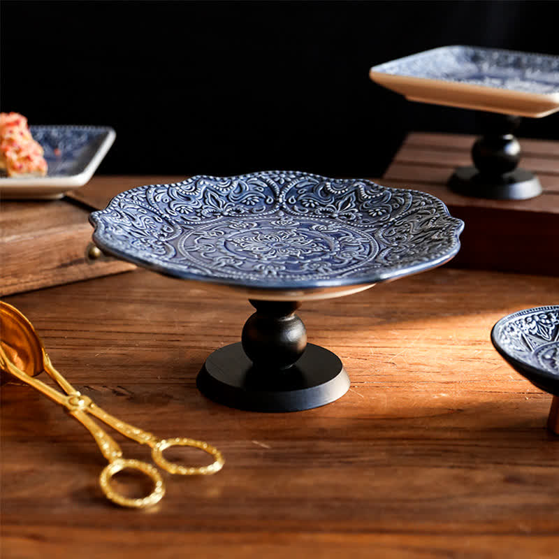 Vintage Embossed Decorative Ceramic Tray - image 3