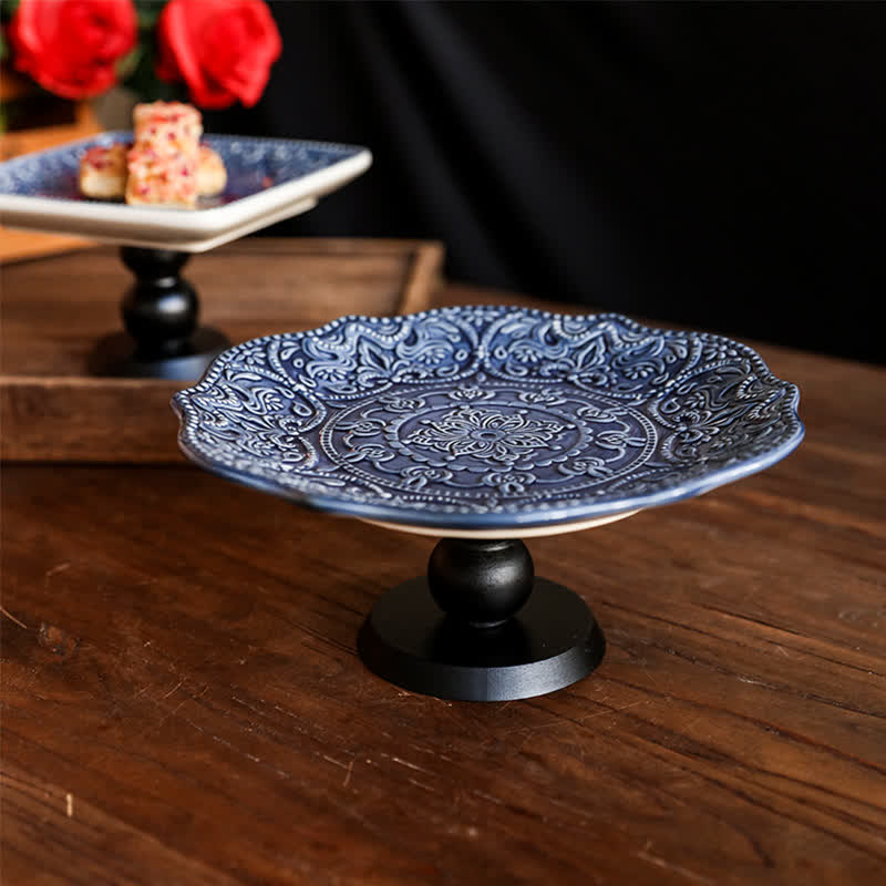 Vintage Embossed Decorative Ceramic Tray