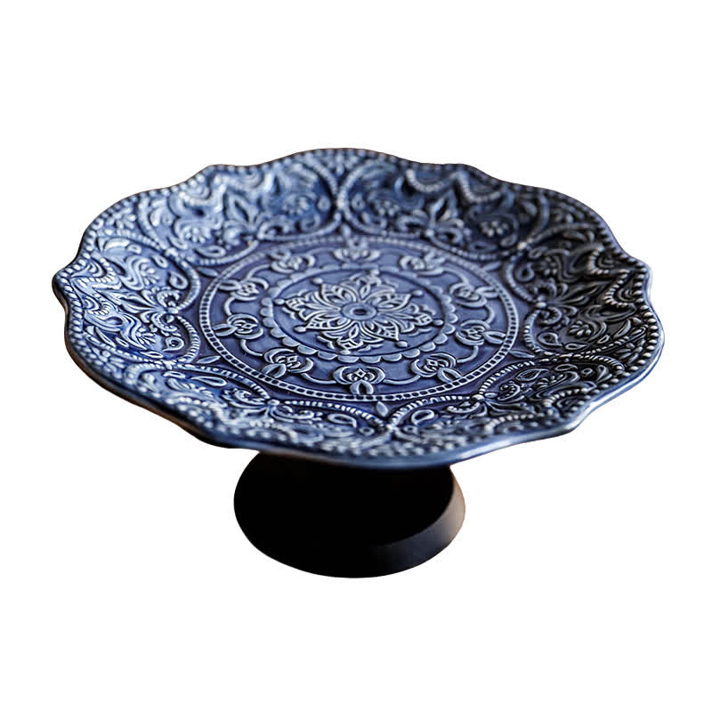 Vintage Embossed Decorative Ceramic Tray