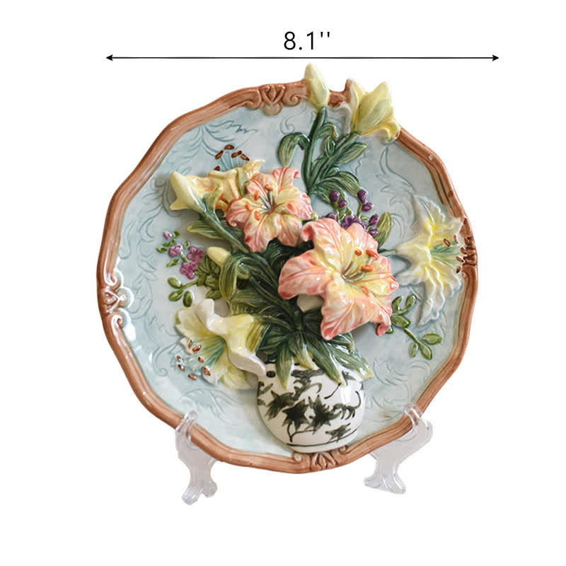 Lily Ceramic Wall Hanging Plate Home Ornament - image 7