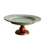 Vintage Ceramic Tray with Wooden Stand - image 1
