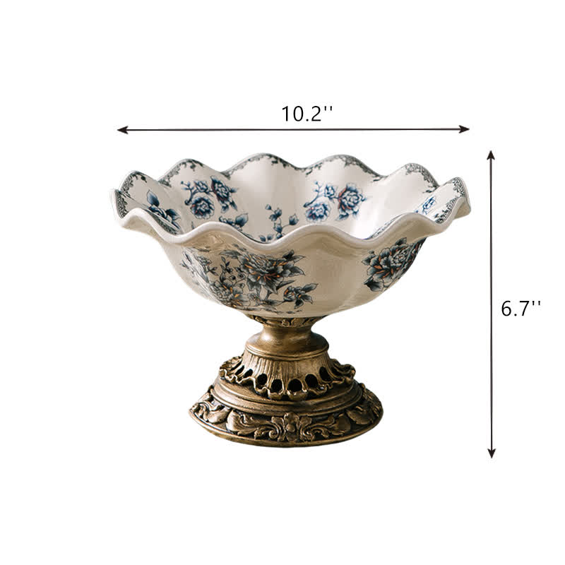 Light Luxury Vintage Floral Ceramic Tray Ornament - image 5