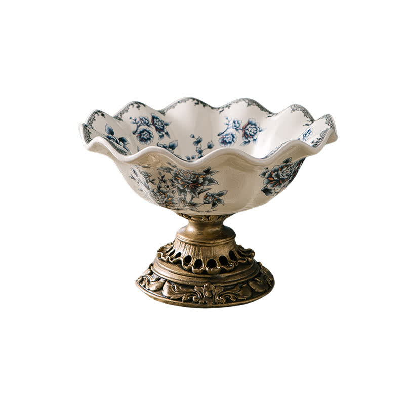 Light Luxury Vintage Floral Ceramic Tray Ornament - image 1