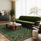 Moroccan Geometric Dark Green Area Rug - image 1