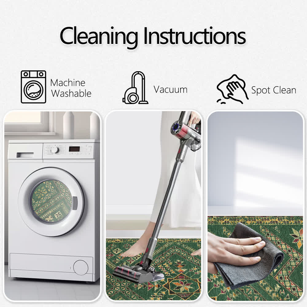 Moroccan Geometric Dark Green Area Rug - image 7