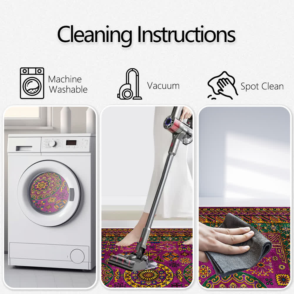 Retro Geometric Anti-slip Area Rug - image 6