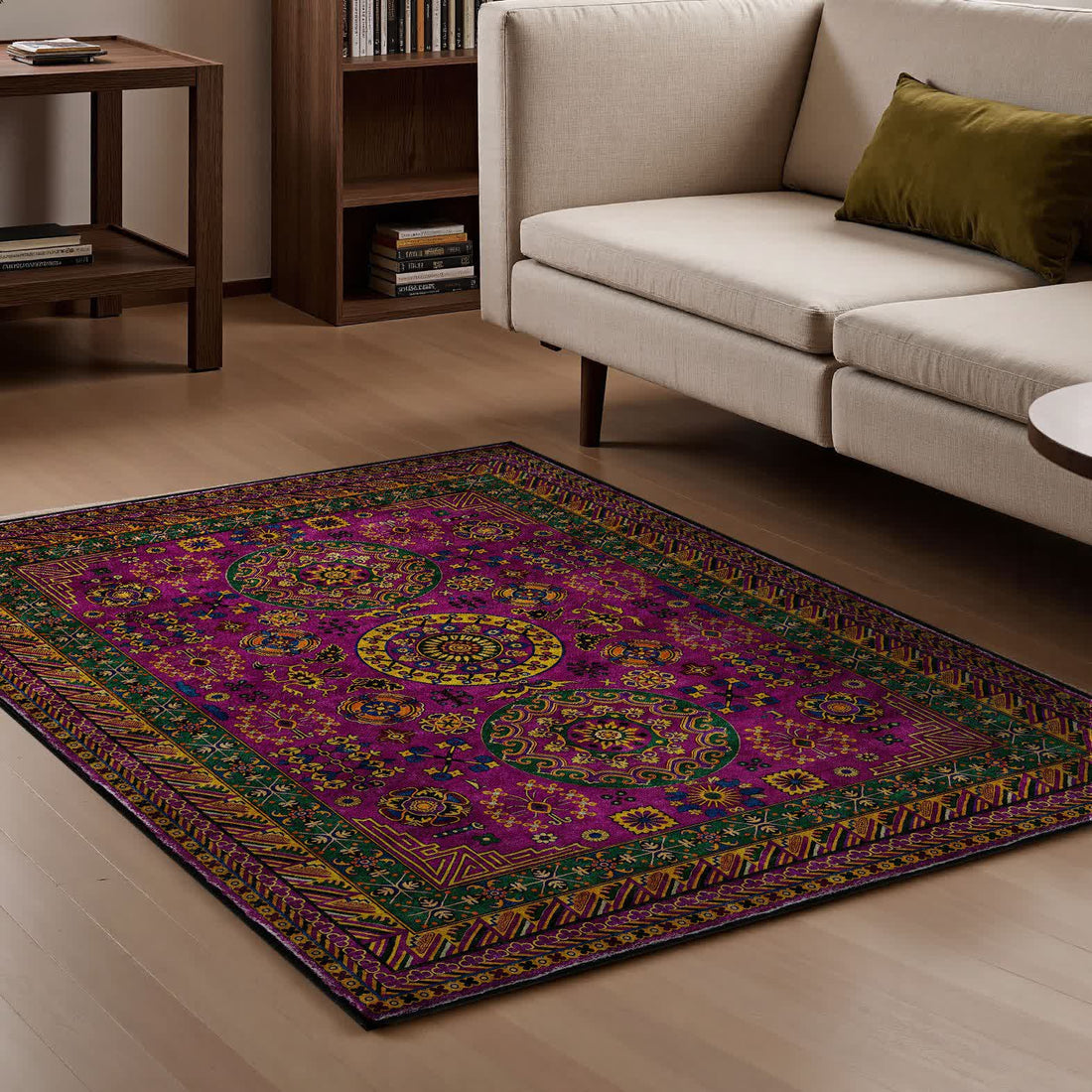 Retro Geometric Anti-slip Area Rug - image 1