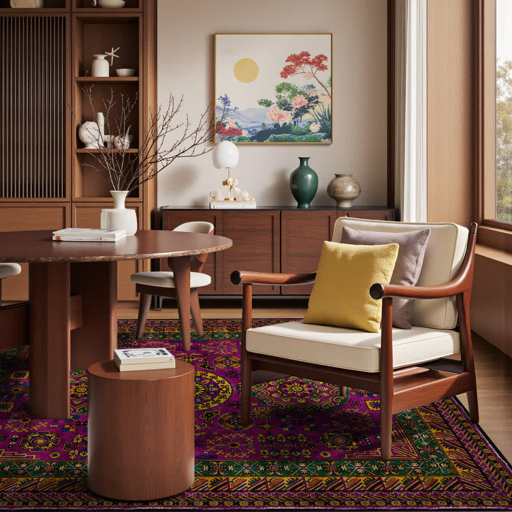 Retro Geometric Anti-slip Area Rug - image 2