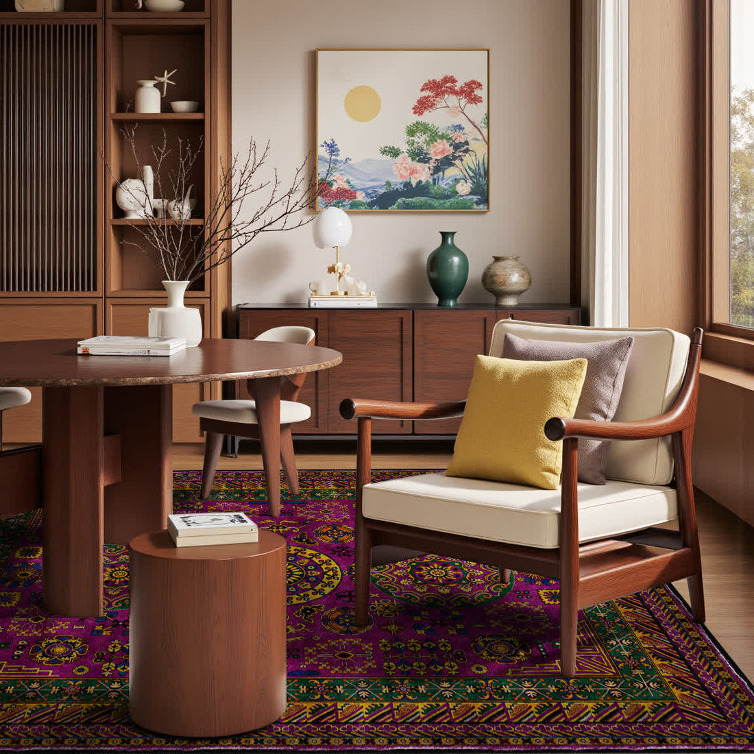 Retro Geometric Anti-slip Area Rug - image 2