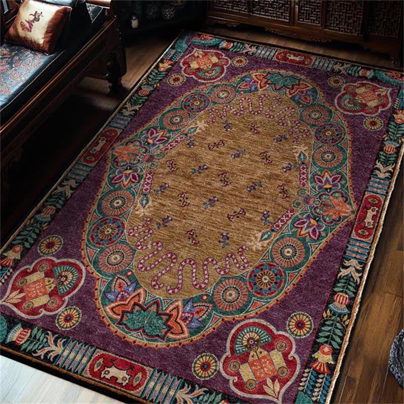 Vintage Ethnic Indoor Outdoor Area Rug - 60" x 96" - image 0