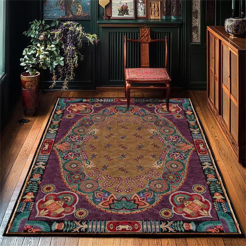 Vintage Ethnic Indoor Outdoor Area Rug - image 1