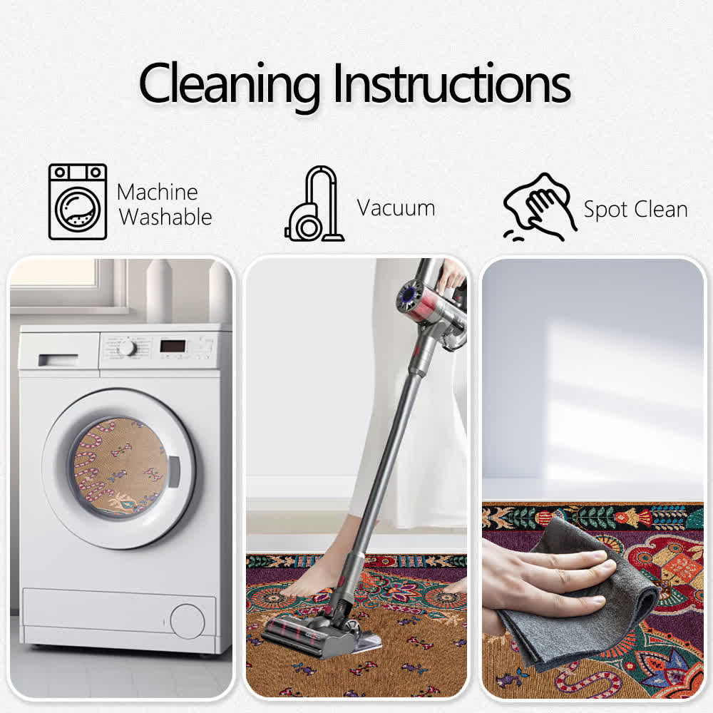 Vintage Ethnic Indoor Outdoor Area Rug - image 6