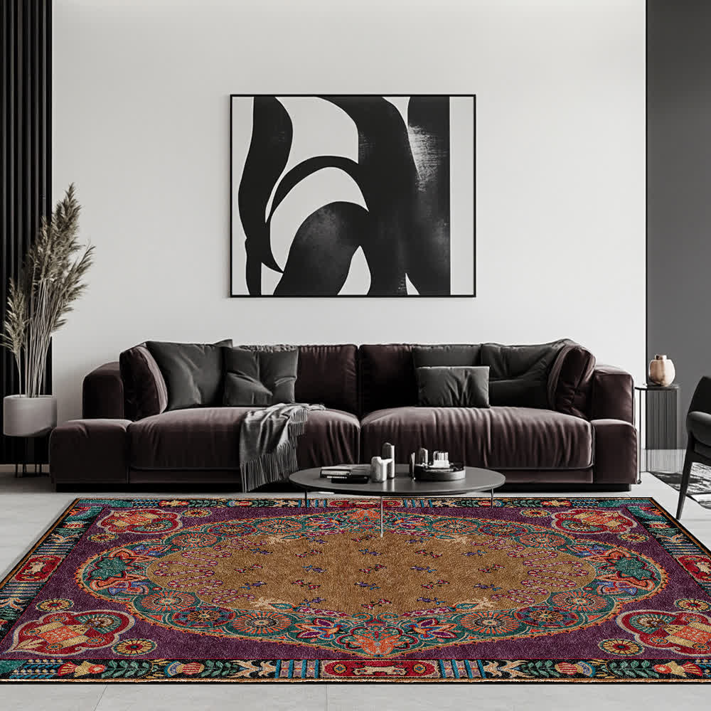 Vintage Ethnic Indoor Outdoor Area Rug - image 2