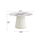 53.15" Modern White Artificial Stone Tabletop Dining Table - image 8
