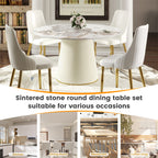 53.15" Modern White Artificial Stone Tabletop Dining Table - image 4