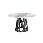 Round Dining Table With Black Hollow Metal Base  - image 1