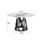 Round Dining Table With Black Hollow Metal Base  - image 11