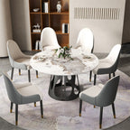 Round Dining Table With Black Hollow Metal Base  - image 3