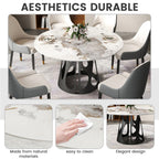 Round Dining Table With Black Hollow Metal Base  - image 5