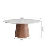 Mid-century Round Solid Wood Pedestal Coffee Table - image 17