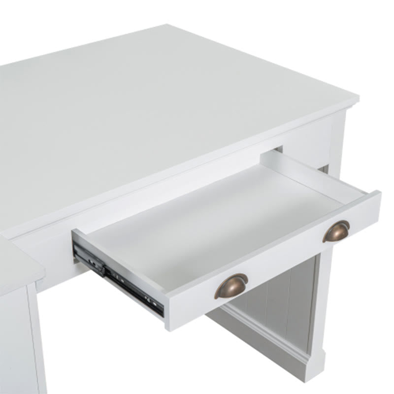 Modern Office Desk With Tall Open Shelves - image 11