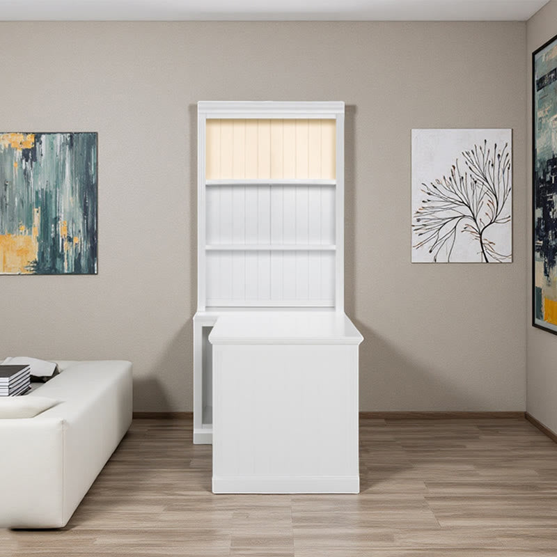 Modern Office Desk With Tall Open Shelves - image 2