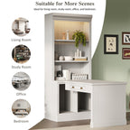 Modern Office Desk With Tall Open Shelves - image 7