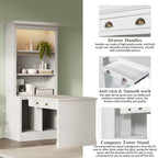 Modern Office Desk With Tall Open Shelves - image 8