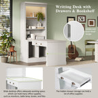 Modern Office Desk With Tall Open Shelves - image 6