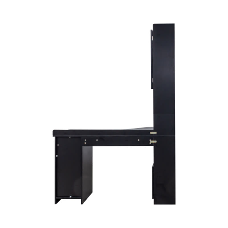 L-shaped Corner Computer Desk With Glass-door Storage Cabinet