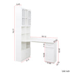 L-shaped Corner Computer Desk With Glass-door Storage Cabinet - image 12