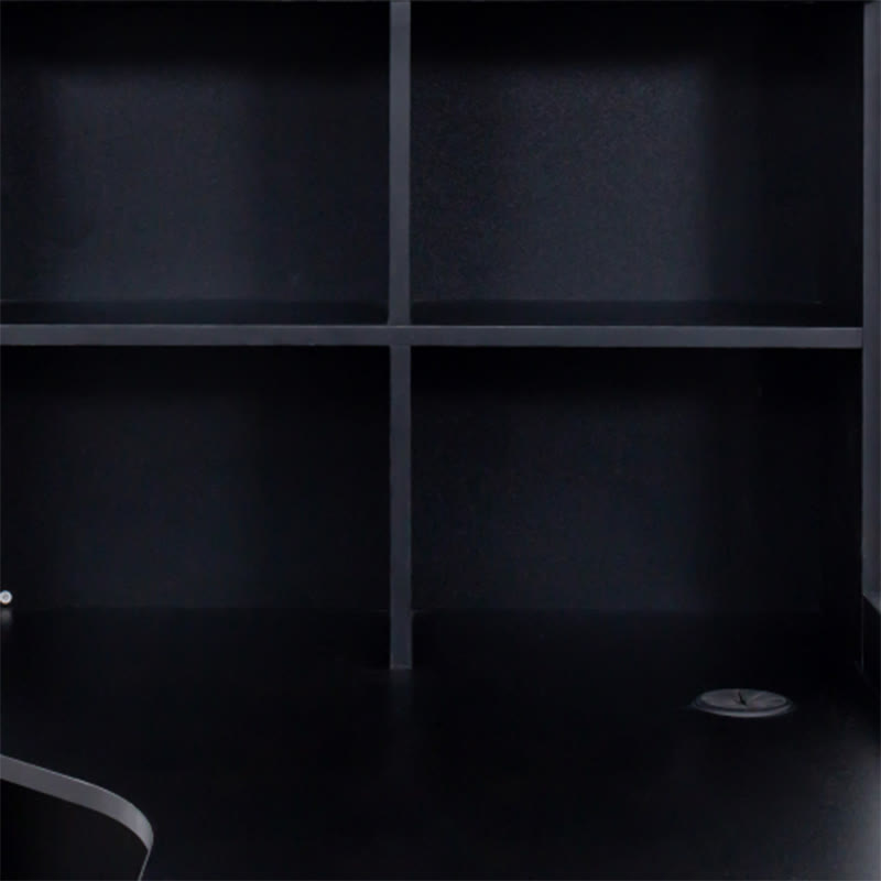 L-shaped Corner Computer Desk With Glass-door Storage Cabinet