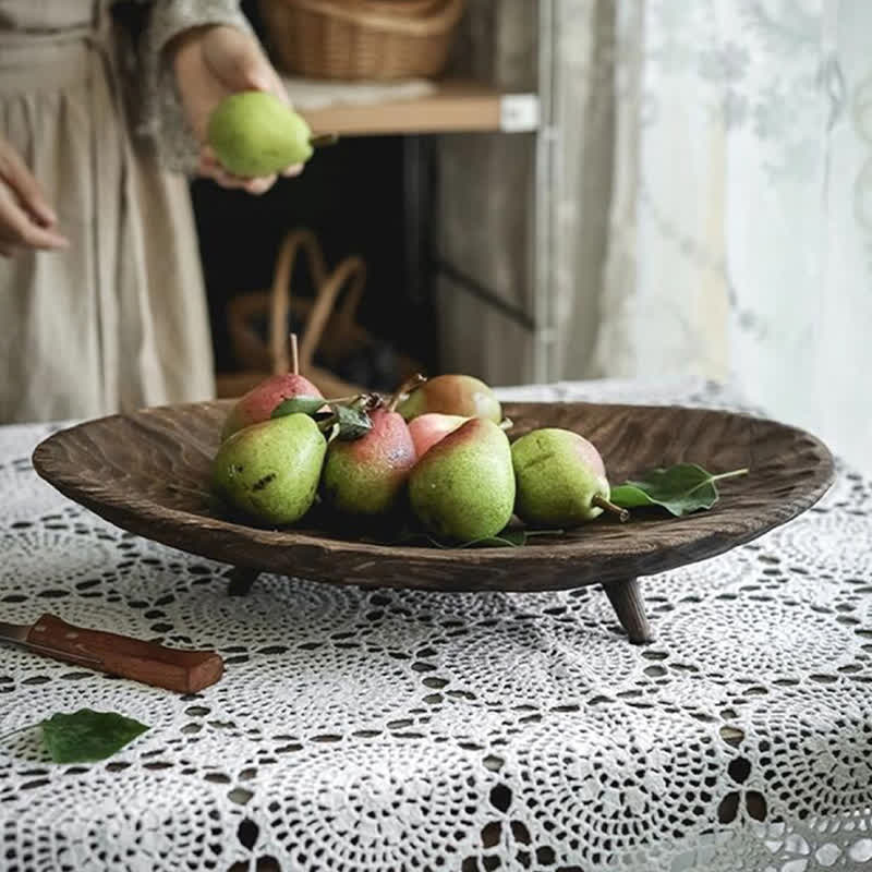 Vintage Wooden Tray Decorative Ornament - Brown - image 0